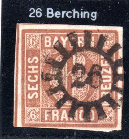 Bayern, MR 26 Berching klar auf voll-/breitrandiger 6 Kr.