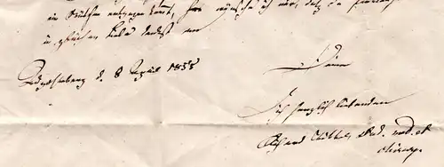 Sachsen 1858, breitrandige 1/2 NGr. auf kl. Brief v. Nossen