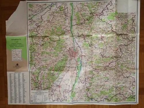 Heimatkarte der Altlandkreise Friedberg, Aichach, Fürstenfeldbruck..von ca. 1960