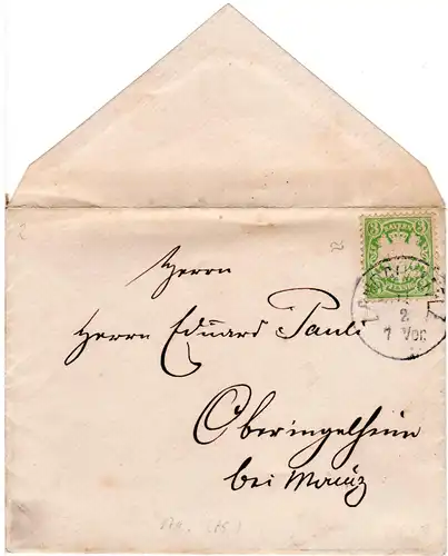 Bayern 37, 3 Pf. WZ "weite Welle" auf Brief m. Pfalz-K1 LANDAU i.d. PFLZ