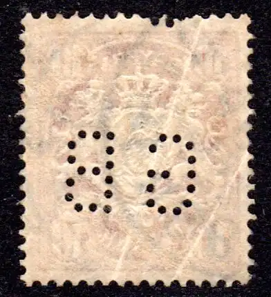 Bayern, gebr. 10 Pf. m. perfin GB, Gebr. Bernhard Tabak u. Zigarren Regensburg