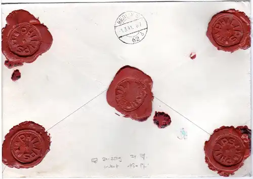 DR 1941, 4+2x100 Pf. auf portorichtigem Ostmark Wertbrief v. Wien n. Berlin