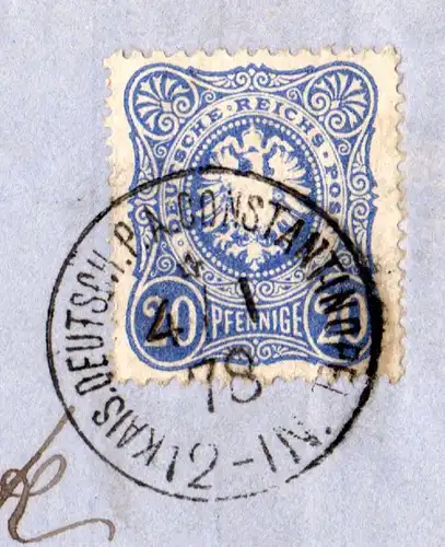 Dt.P.Türkei 1878, Vorläuferbrief m. 20 Pf. u. K1 KAIS.DEUTSCH.P.A.CONSTANTINOPEL