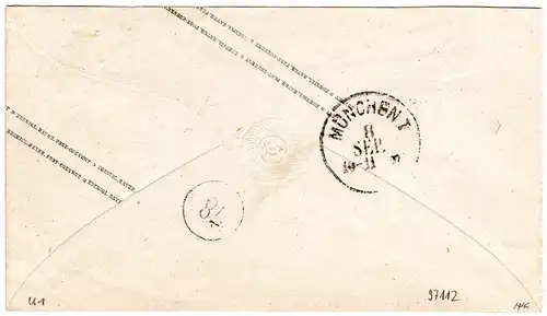 Bayern U1, sauber gebr. 3 Kr. Ganzsachenumschlag m. HKS DIETRAMSZELL n. München