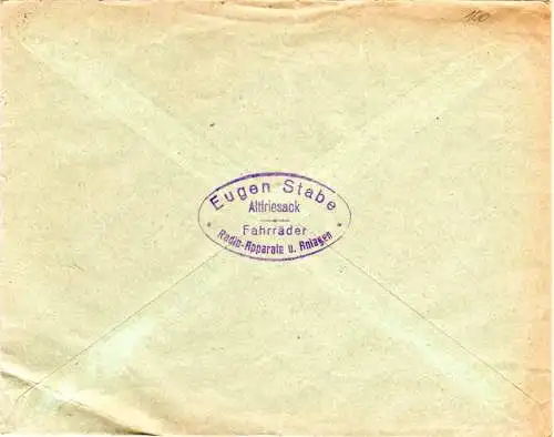 DR 1933, Landpoststpl. ALTFRIESACK (Kr. Ruppin) auf Firmen Brief m. 2x6 Pf.