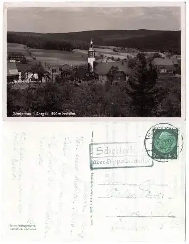 DR 1937, Landpoststpl. SCHELLERHAU über Dippodiswalde auf sw-AK m. 6 Pf.