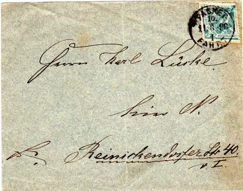 Private Stadtpost Packet-Fahrt Berlin 1896, Brief m. Sondermarke 3 Pf. 