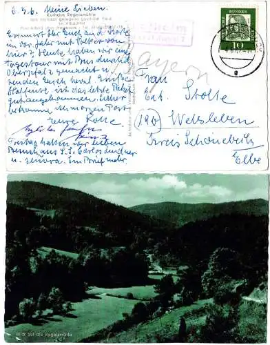 BRD 1962, Landpost Stpl. 13a THALHEIM über Lauf (Pegnitz) 2 auf sw-AK m. 10 Pf