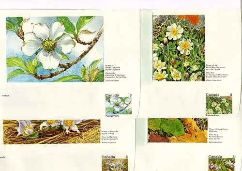 Kanada, kpl. Serie v. 12 ungebr. Blumen Aerogrammen (34-45, Postage/Poste)