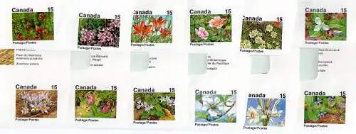 Kanada, kpl. Serie v. 12 ungebr. Blumen Aerogrammen (46-57, Postage/Postes)