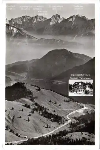 BRD 1957, grüner (!) Landpoststpl. 13b TATZELWURM Post Bayrischzell auf sw-AK