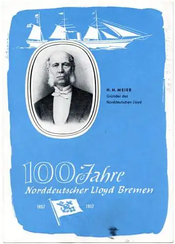 BRD 1957, Landpost Stpl. 23 HARRENDORF über Bremerhaven auf Norddt. Lloyd-AK