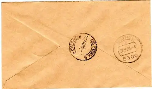 Tristan Da Cuhna 1986, 10+50p auf Einschreiben Express Brief n. Deutschland