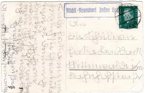 DR 1930, Landpoststpl. NÄCHST-NEUENDORF Zossen Land auf Karte m. 8 Pf.