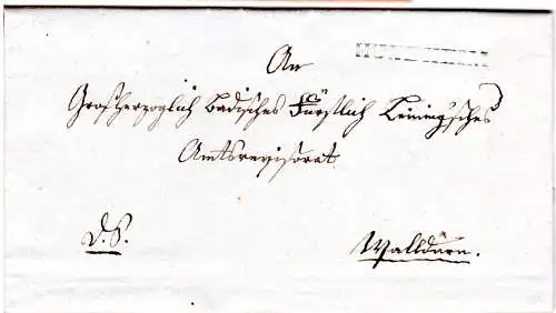 Baden 1841, L1 HUNDHEIM auf Dienstbrief n. Walldürn. (Feuser 200.-)