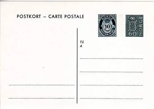 Norwegen P138, ungebr. 10 neben 60 öre Ganzsachenkarte (Aune 146)