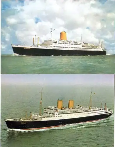 Norddeutscher LLoyd Dampfer Berlin, Bremen, 2 ungebr. Schiff-AK