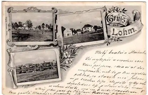 Tschechien, Gruß aus Lohm, 1899 gebr. Mehrbild sw-AK