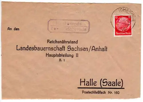 DR 1934, Landpost Stpl. MACKENRODE über Bleicherode auf Brief m. 12 Pf.