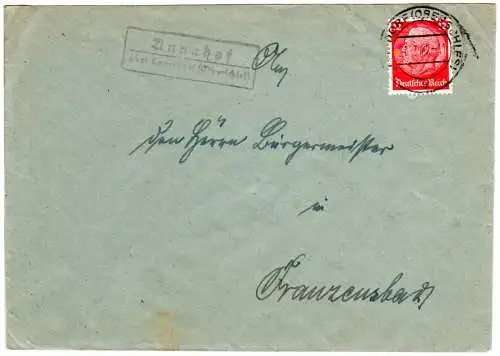 DR 1941, Landpost Stpl. ANNAHOF über Lamsdorf (Oberschles.) auf Brief m. 12 Pf.