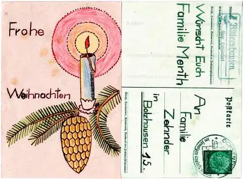 DR 1938, Landpost Stpl. RITTERSHAUSEN über Ochsenfurt auf 6 Pf. Ganzsache