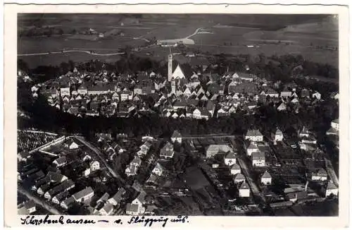 Schrobenhausen v. Flugzeug aus, 1932 gebr. Foto-AK