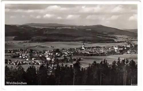 Waldmünchen, Gesamtansicht, 1938 gebr. Foto-AK