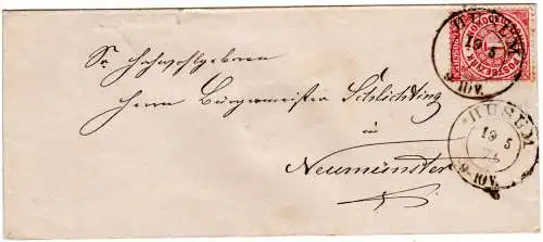 NDP 1871, 1 Gr. auf Brief v. K2 HUSUM n. Neumünster.