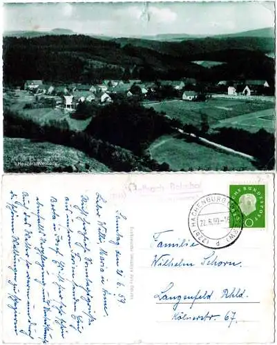BRD 1959, Landpost Stpl 22b INGELBACH-BAHNHOF über Hachenburg auf Heuzert sw-AK 