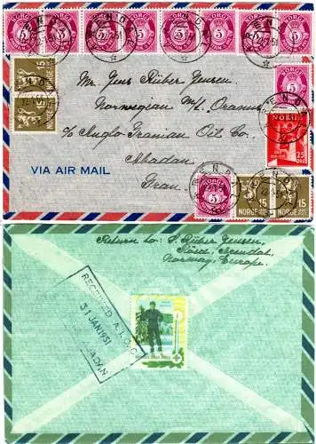 Nepal 1962, 2 Reko Briefe eines Int. Red-Cross Piloten v. Kathmandu i.d. Schweiz