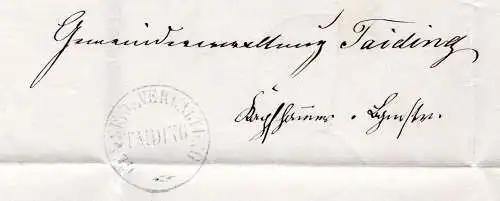 Bayern 1878, HKS SCHÖLLNACH auf Militaria Brief v. Taiding n. Hengersberg.