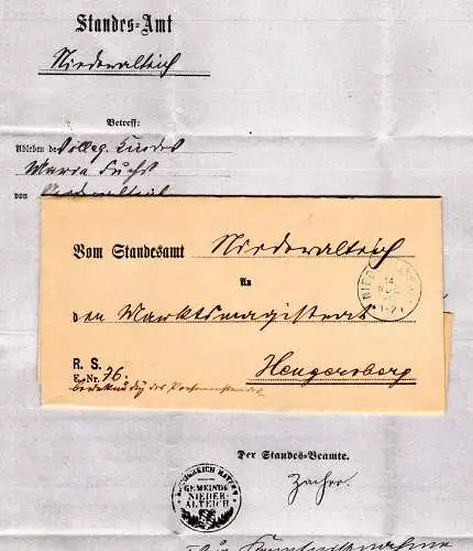 Bayern 1901, K1 Niederalteich auf Amts-Brief v. Taiding n. Hengersberg.