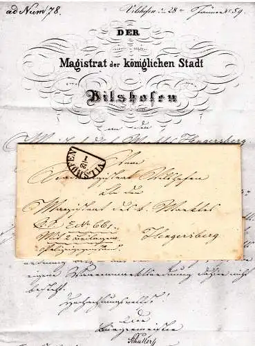 Bayern 1859, HKS Vilshofen auf Amts Brief n. Hengersberg