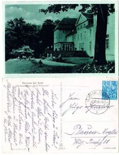 DDR 1941, Landpost Stpl. KARNZOW über Neustadt (Dosse) auf sw-AK m. 10 Pf.