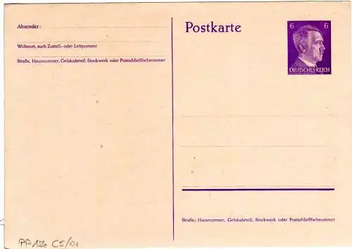 DR, ungebr. 6 Pf. Privatganzsache 1. Postwertzeichenschau Litzmannstadt 