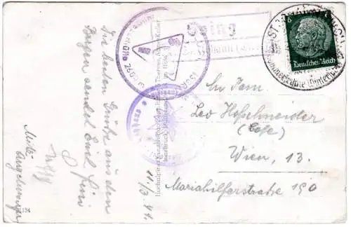 DR 1941, Ostmark Landpost Stpl. Going über St. Johann Tirol auf Karte m. 6 Pf.