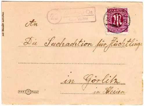 1946, Landpost Stpl. 23 SCHWICHTELER ORT über Vechta auf Brief m. 4 Pf