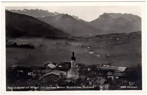 Reit im Winkl, Gesamtansicht m. Bergen, 1930 gebr. Foto-AK