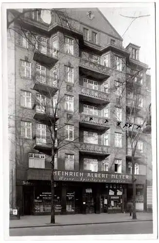 Hamburg, Gebäude m. Spirituosen-Geschäft Hch. A. Meyer, 1932 gebr. Foto-AK