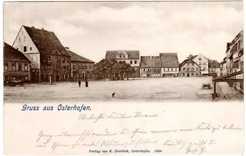 Gruss aus Osterhofen, 1900 gebr. sw-AK