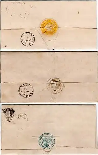 DR 1893/94, 5, 10 u. 20 Pf. auf 3 portopflichtigen Dienstsache Briefen v. Oppeln