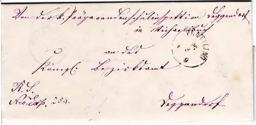 Bayern 1875, Plattling-Deggendorf-Hengersberg, 2mal verwendeter Faltbrief