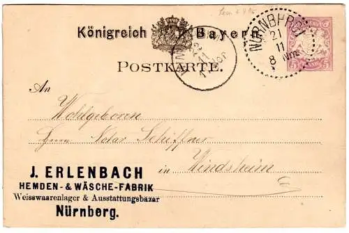 Bayern 1882, NÜRNBERG I, der ERSTE BAYERISCHE PUNKTSTEMPEL!!