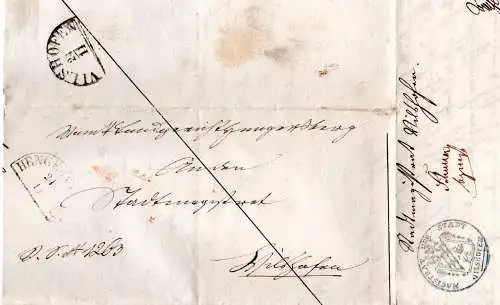 Bayern 1860, HKS Hengersberg auf Brief m. Vilshofen Siegelstempel