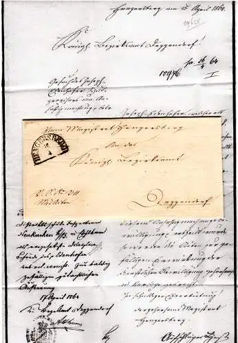 Bayern 1864, HKS Hengersberg auf Brief m. gedrucktem Trauerrand n. Deggendorf