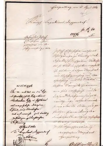 Bayern 1864, HKS Hengersberg auf Brief m. gedrucktem Trauerrand n. Deggendorf