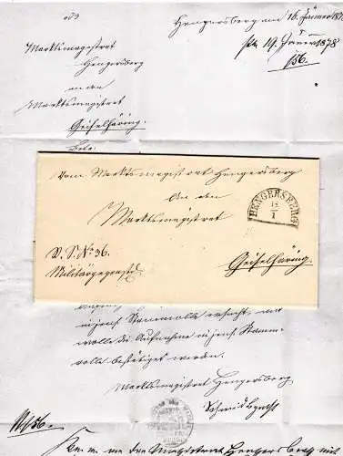 Bayern 1878, HKS Hengersberg auf Brief m. Bürgermeisterunterschrift 