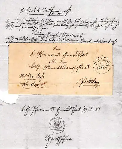 Bayern 1883, K1 Viechtach auf Brief v. Geiersthal n. Plattling