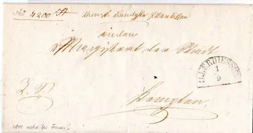 Bayern 1849, HKS ILLERDIESSEN 1/9 auf Brief n. Kempten. Stempel nicht bei Feuser