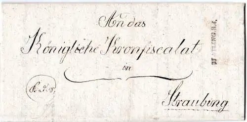 Bayern 1813, L1 Plattling R.4. auf  Brief n. Straubing